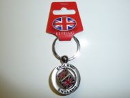 Union jack spinning cube metal keychain